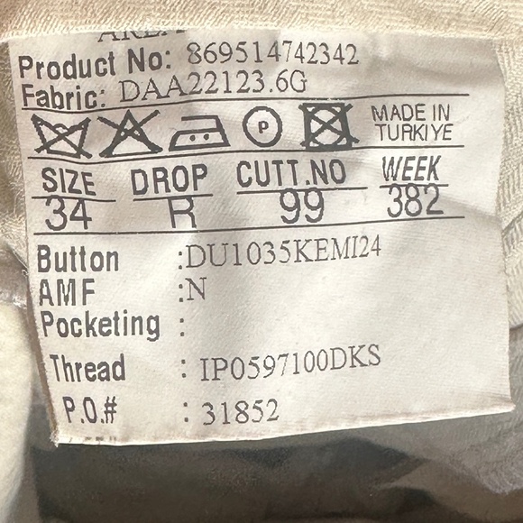 Men's Pronto-Uomo Slacks Pants Size 34R  Suit Separate Dress Pant - Picture 3 of 6